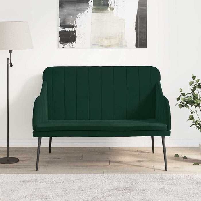Bancă, verde închis, 110x76x80 cm, catifea - WALTI WALTI