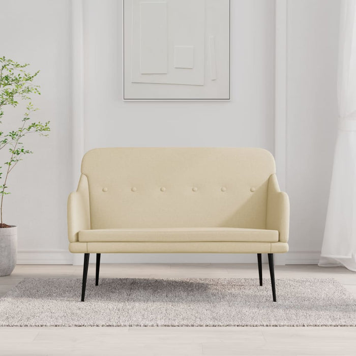 Bancă, crem, 110x76x80 cm, textil WALTI