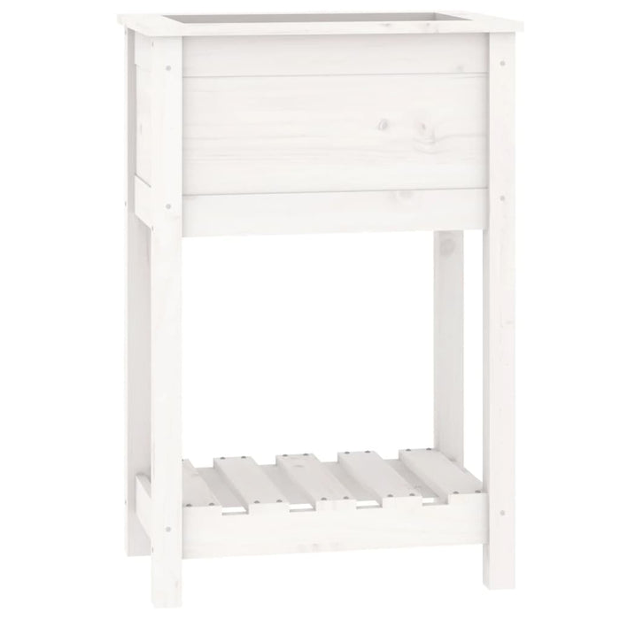 Jardinieră cu raft, alb, 54x34,5x81 cm, lemn masiv de pin - WALTI WALTI
