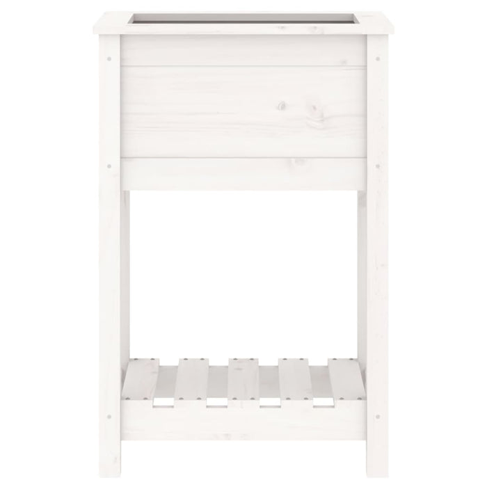 Jardinieră cu raft, alb, 54x34,5x81 cm, lemn masiv de pin - WALTI WALTI
