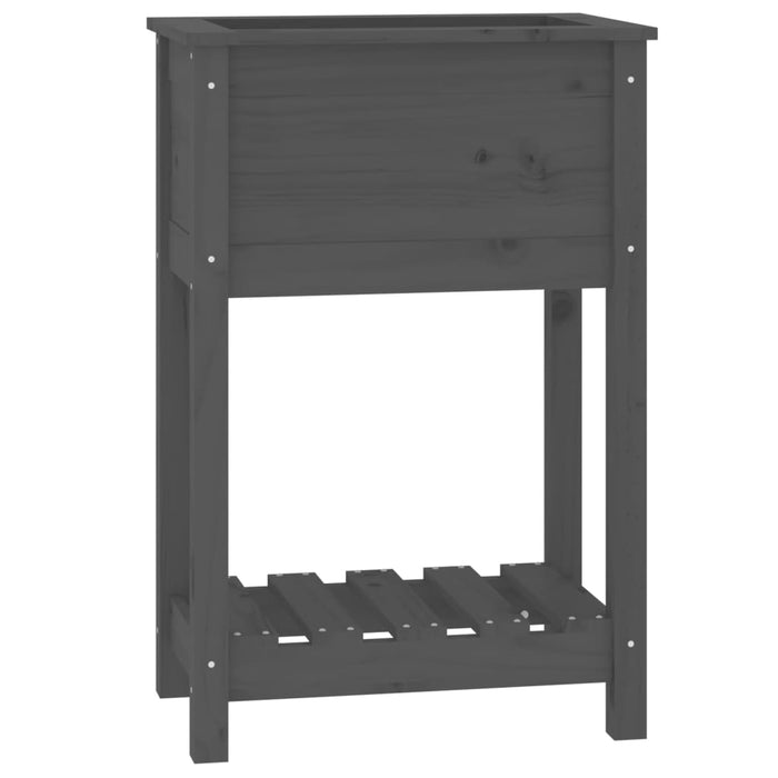 Jardinieră cu raft, gri, 54x34,5x81 cm, lemn masiv de pin - WALTI WALTI