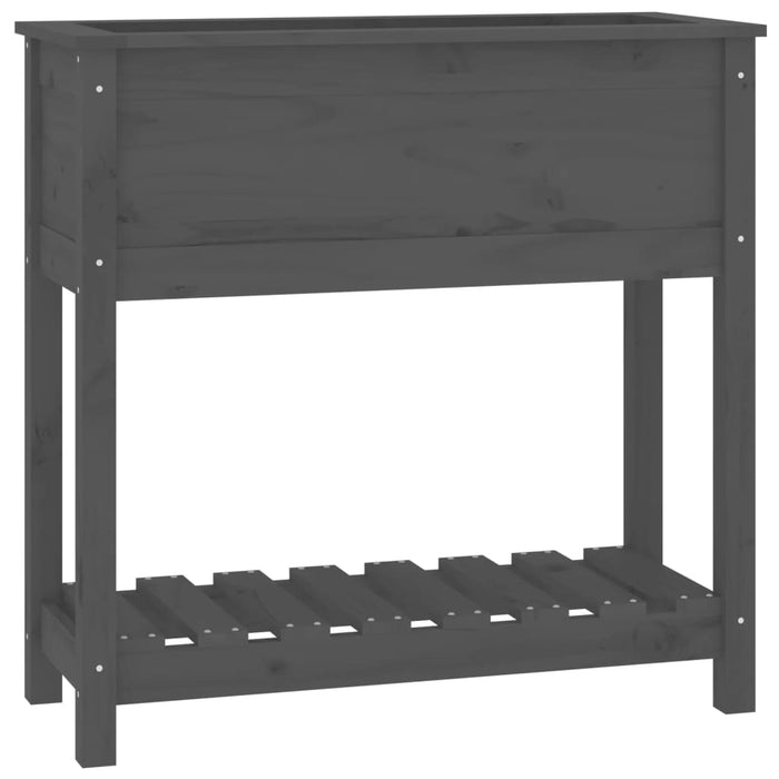 Jardinieră cu raft, gri, 82,5x34,5x81 cm, lemn masiv de pin - WALTI WALTI