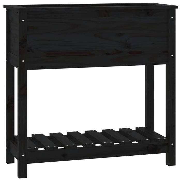 Jardinieră cu raft, negru, 82,5x34,5x81 cm, lemn masiv de pin - WALTI WALTI