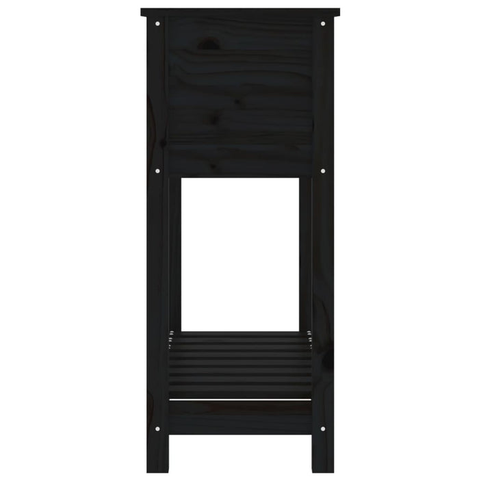 Jardinieră cu raft, negru, 82,5x34,5x81 cm, lemn masiv de pin - WALTI WALTI