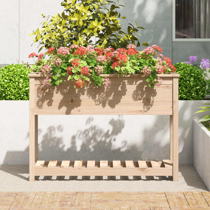 Jardinieră cu raft, 111,5x34,5x81 cm, lemn masiv de pin - WALTI WALTI