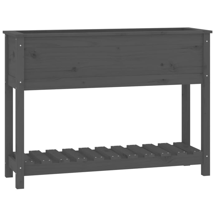 Jardinieră cu raft, gri, 111,5x34,5x81 cm, lemn masiv de pin - WALTI WALTI
