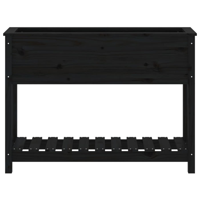 Jardinieră cu raft, negru, 111,5x34,5x81 cm, lemn masiv de pin - WALTI WALTI