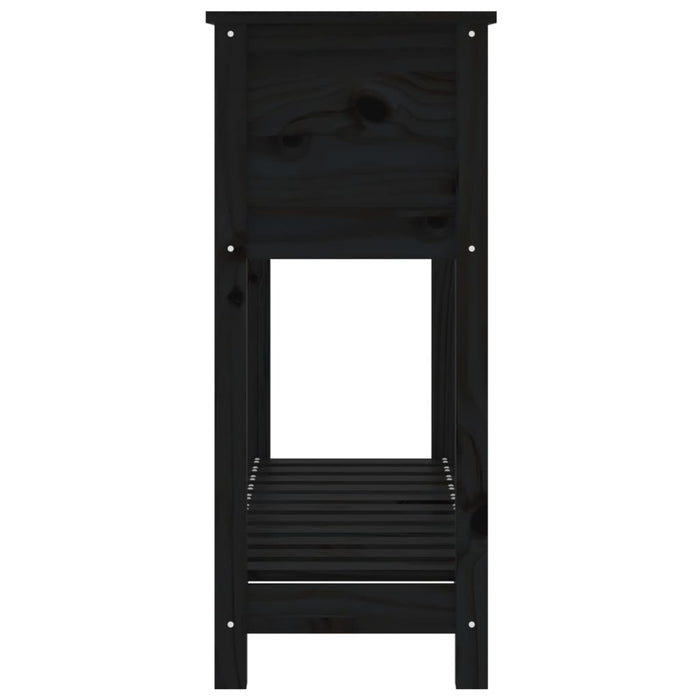 Jardinieră cu raft, negru, 111,5x34,5x81 cm, lemn masiv de pin - WALTI WALTI