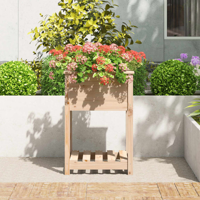 Jardinieră cu raft, 54x54x81 cm, lemn masiv de pin - WALTI WALTI