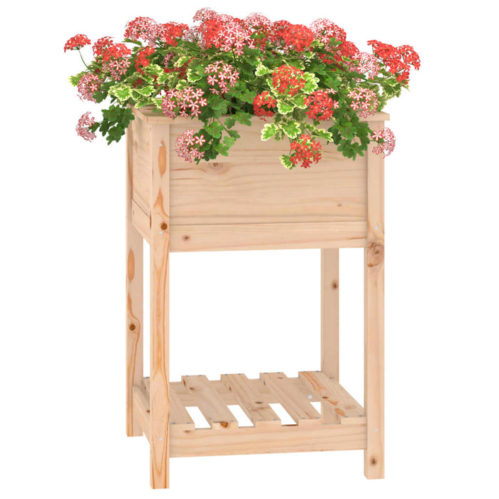 Jardinieră cu raft, 54x54x81 cm, lemn masiv de pin - WALTI WALTI