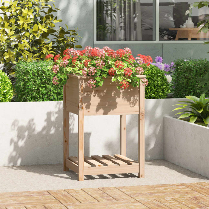 Jardinieră cu raft, 54x54x81 cm, lemn masiv de pin - WALTI WALTI