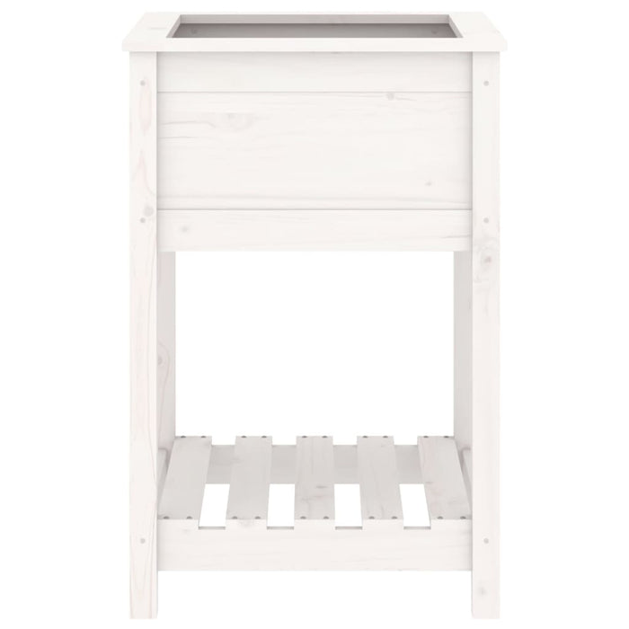 Jardinieră cu raft, alb, 54x54x81 cm, lemn masiv de pin - WALTI WALTI