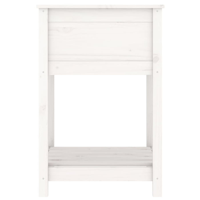 Jardinieră cu raft, alb, 54x54x81 cm, lemn masiv de pin - WALTI WALTI