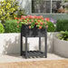 Jardinieră cu raft, gri, 54x54x81 cm, lemn masiv de pin - WALTI WALTI