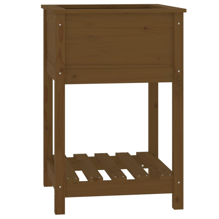Jardinieră cu raft, maro miere, 54x54x81 cm, lemn masiv pin - WALTI WALTI
