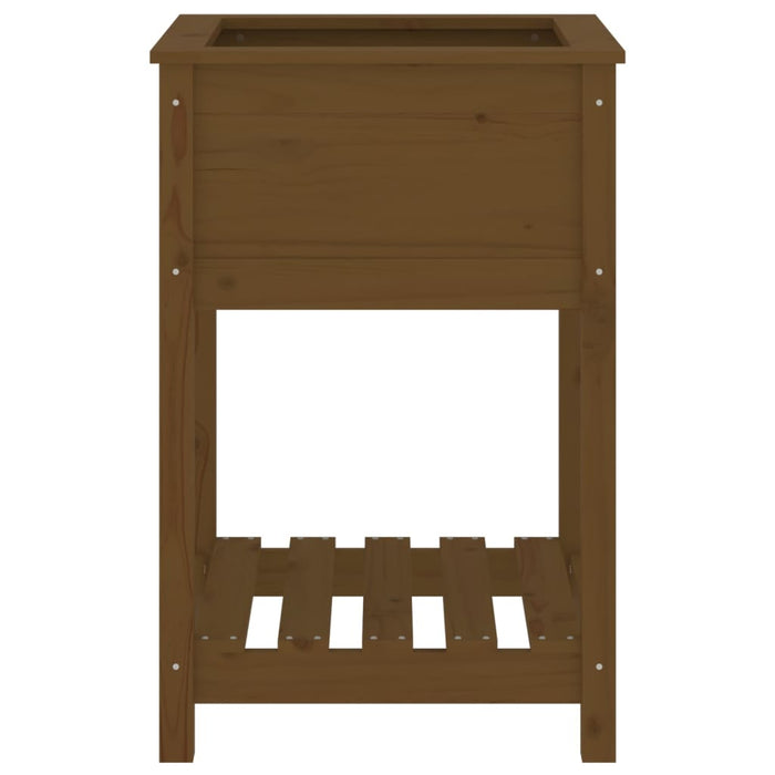 Jardinieră cu raft, maro miere, 54x54x81 cm, lemn masiv pin - WALTI WALTI