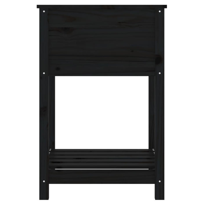 Jardinieră cu raft, negru, 54x54x81 cm, lemn masiv de pin - WALTI WALTI