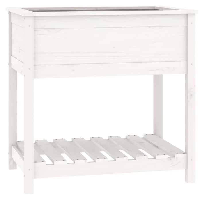 Jardinieră cu raft, alb, 82,5x54x81 cm, lemn masiv de pin - WALTI WALTI
