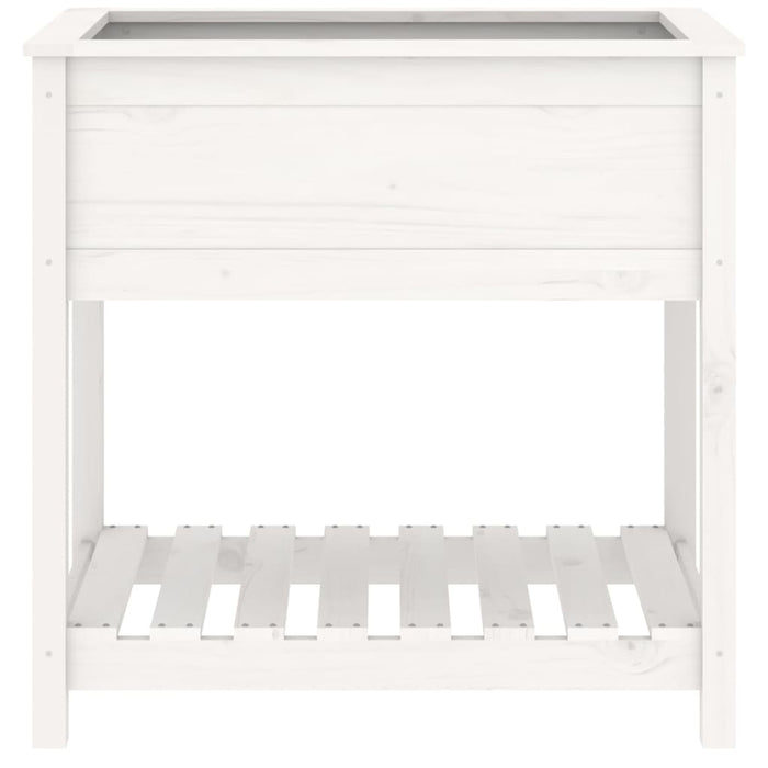 Jardinieră cu raft, alb, 82,5x54x81 cm, lemn masiv de pin - WALTI WALTI