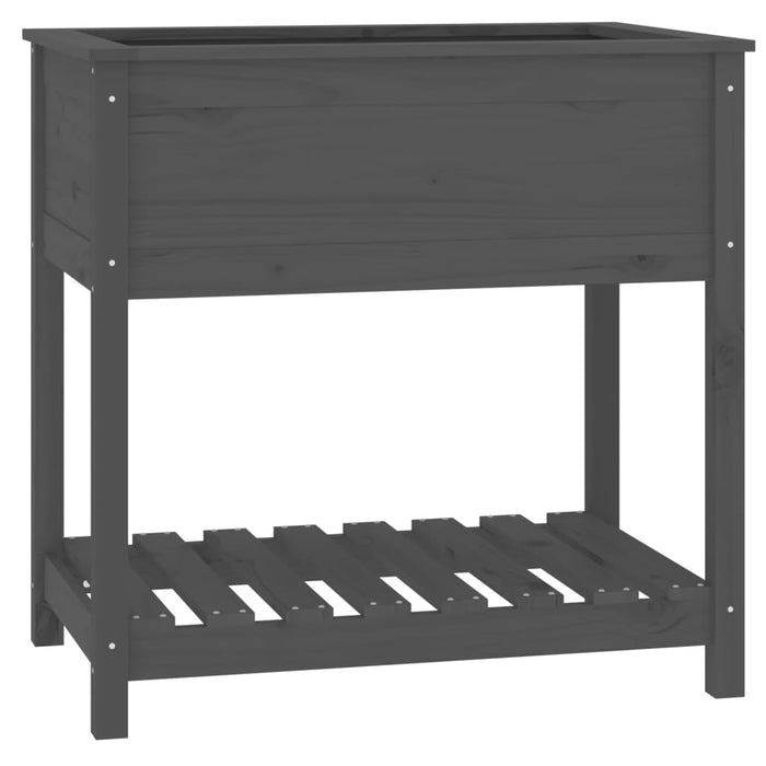 Jardinieră cu raft, gri, 82,5x54x81 cm, lemn masiv de pin - WALTI WALTI