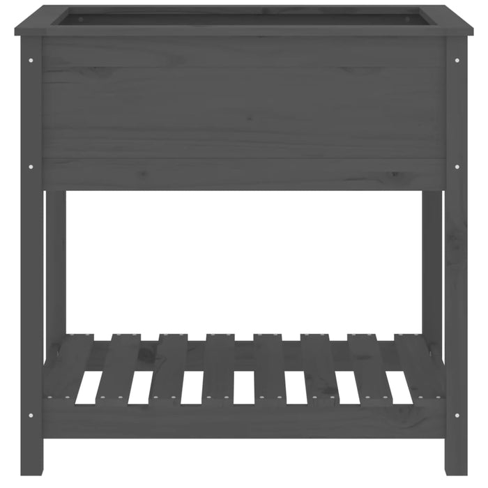 Jardinieră cu raft, gri, 82,5x54x81 cm, lemn masiv de pin - WALTI WALTI