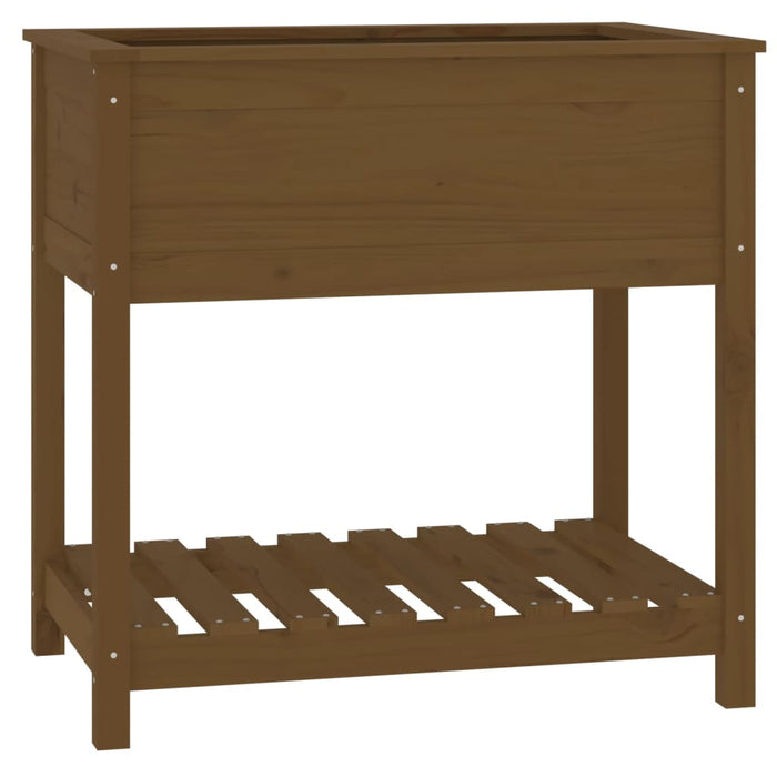 Jardinieră cu raft, maro miere, 82,5x54x81 cm, lemn masiv pin - WALTI WALTI