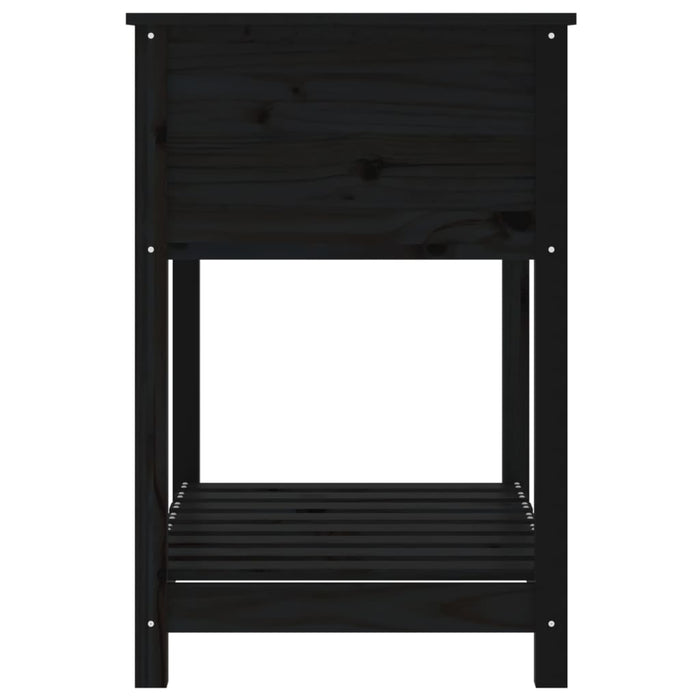 Jardinieră cu raft, negru, 82,5x54x81 cm, lemn masiv de pin - WALTI WALTI