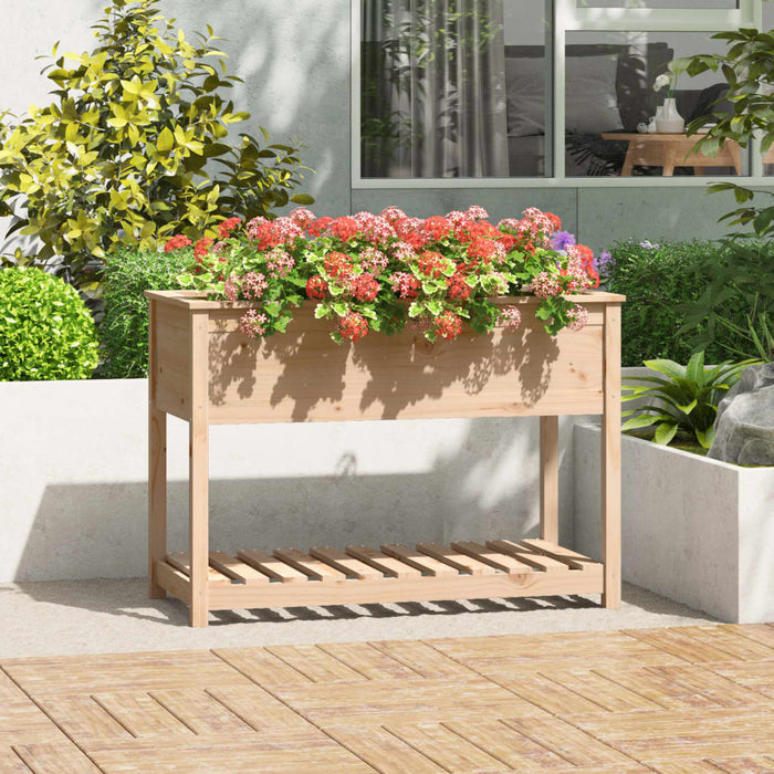 Jardinieră cu raft, 111,5x54x81 cm, lemn masiv de pin - WALTI WALTI