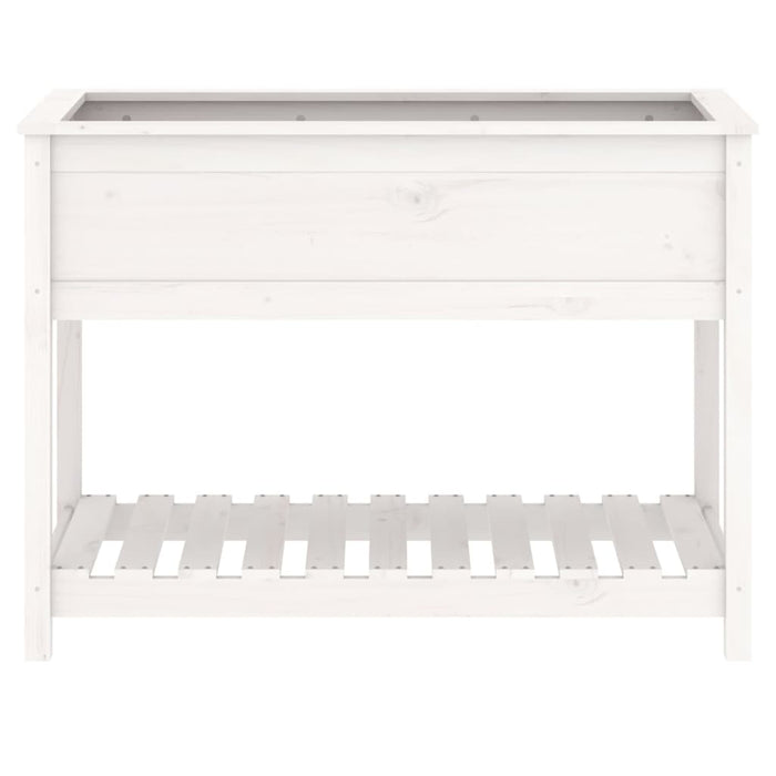 Jardinieră cu raft, alb, 111,5x54x81 cm, lemn masiv de pin - WALTI WALTI
