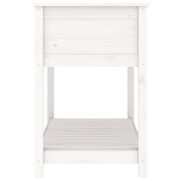 Jardinieră cu raft, alb, 111,5x54x81 cm, lemn masiv de pin - WALTI WALTI