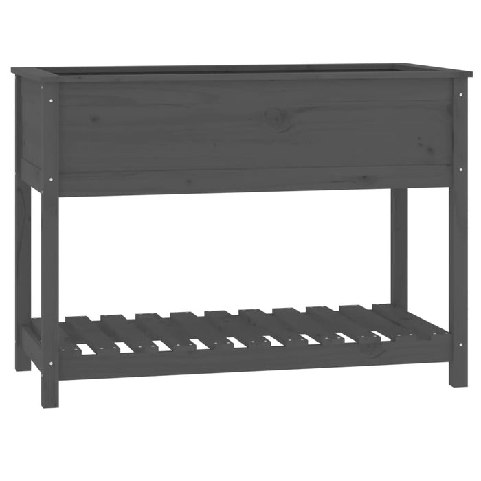 Jardinieră cu raft, gri, 111,5x54x81 cm, lemn masiv de pin - WALTI WALTI