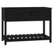 Jardinieră cu raft, negru, 111,5x54x81 cm, lemn masiv de pin - WALTI WALTI