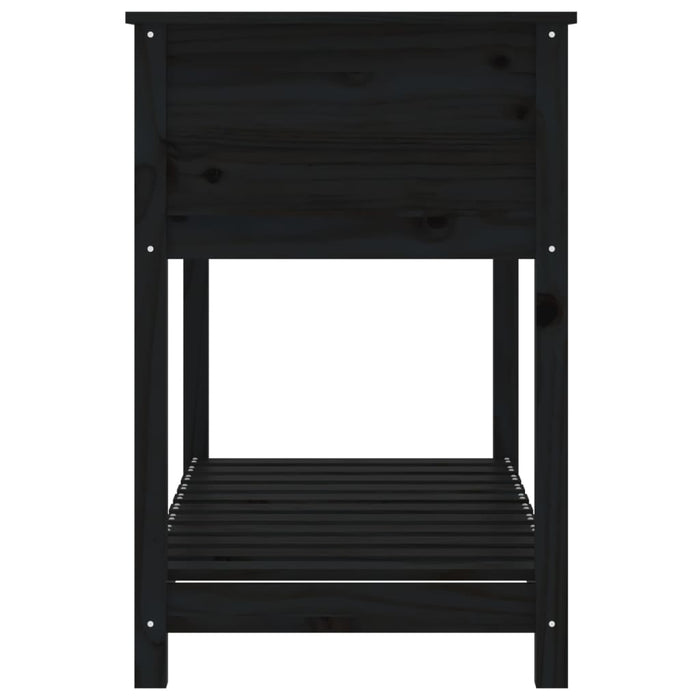 Jardinieră cu raft, negru, 111,5x54x81 cm, lemn masiv de pin - WALTI WALTI