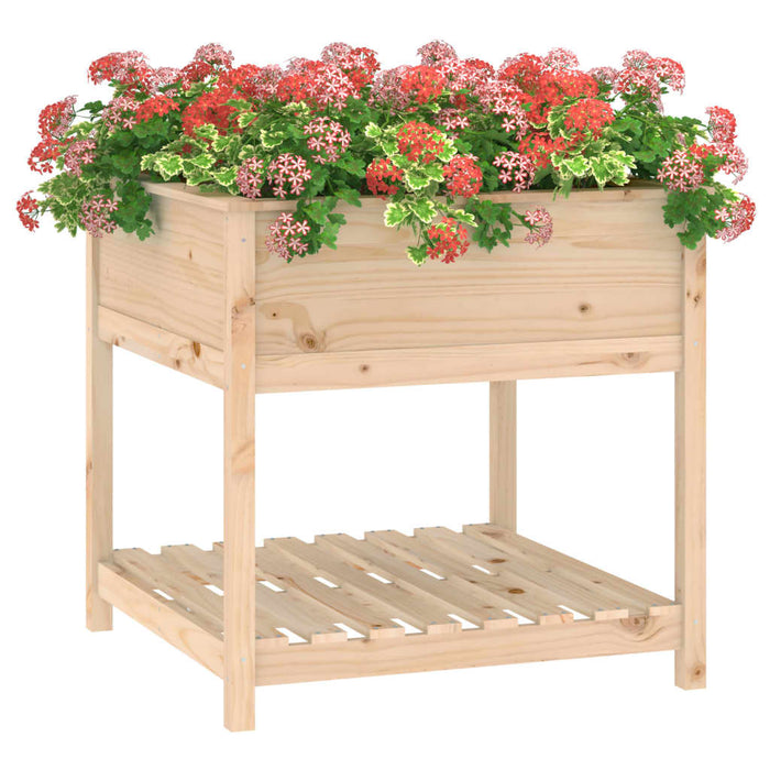 Jardinieră cu raft, 82,5x82,5x81 cm, lemn masiv de pin - WALTI WALTI