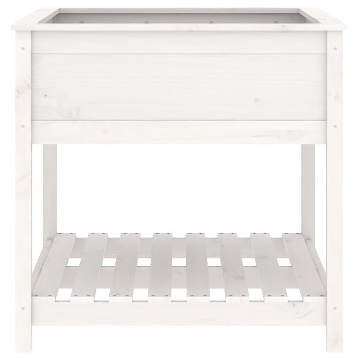 Jardinieră cu raft, alb, 82,5x82,5x81 cm, lemn masiv de pin - WALTI WALTI