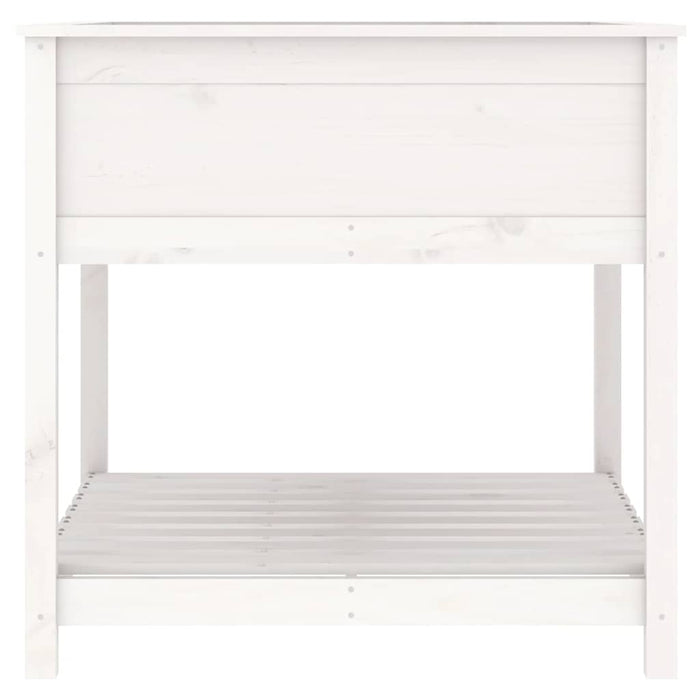 Jardinieră cu raft, alb, 82,5x82,5x81 cm, lemn masiv de pin - WALTI WALTI