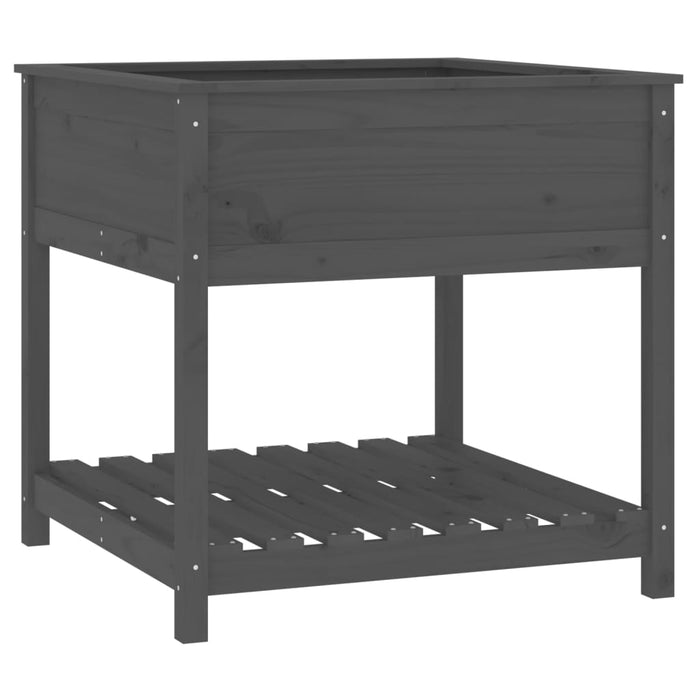 Jardinieră cu raft, gri, 82,5x82,5x81 cm, lemn masiv de pin - WALTI WALTI