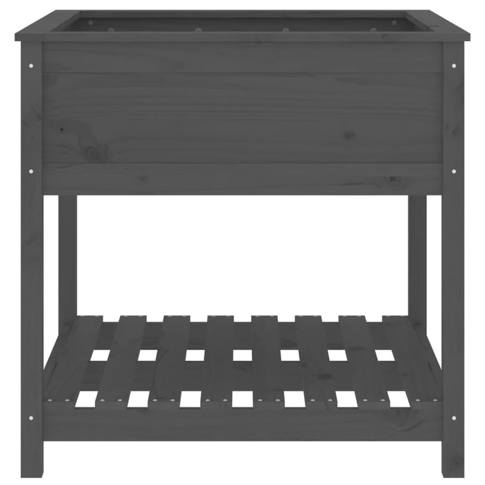 Jardinieră cu raft, gri, 82,5x82,5x81 cm, lemn masiv de pin - WALTI WALTI