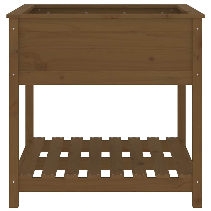 Jardinieră cu raft, maro miere, 82,5x82,5x81 cm, lemn masiv pin - WALTI WALTI