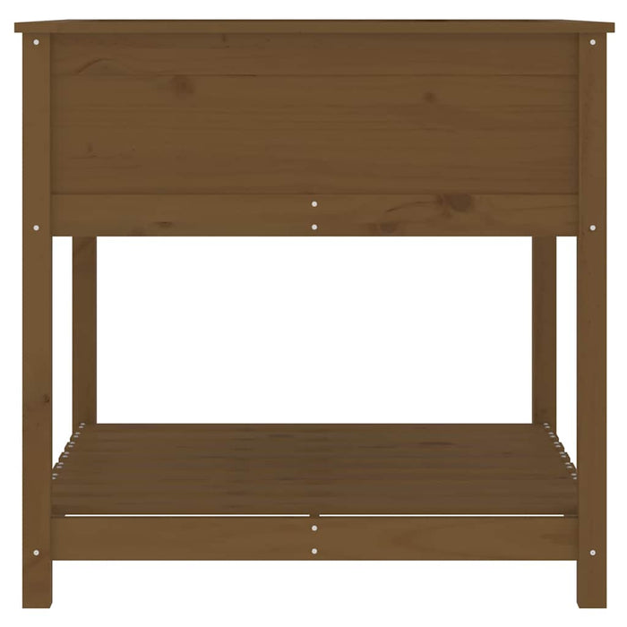Jardinieră cu raft, maro miere, 82,5x82,5x81 cm, lemn masiv pin - WALTI WALTI