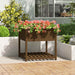 Jardinieră cu raft, maro miere, 82,5x82,5x81 cm, lemn masiv pin - WALTI WALTI
