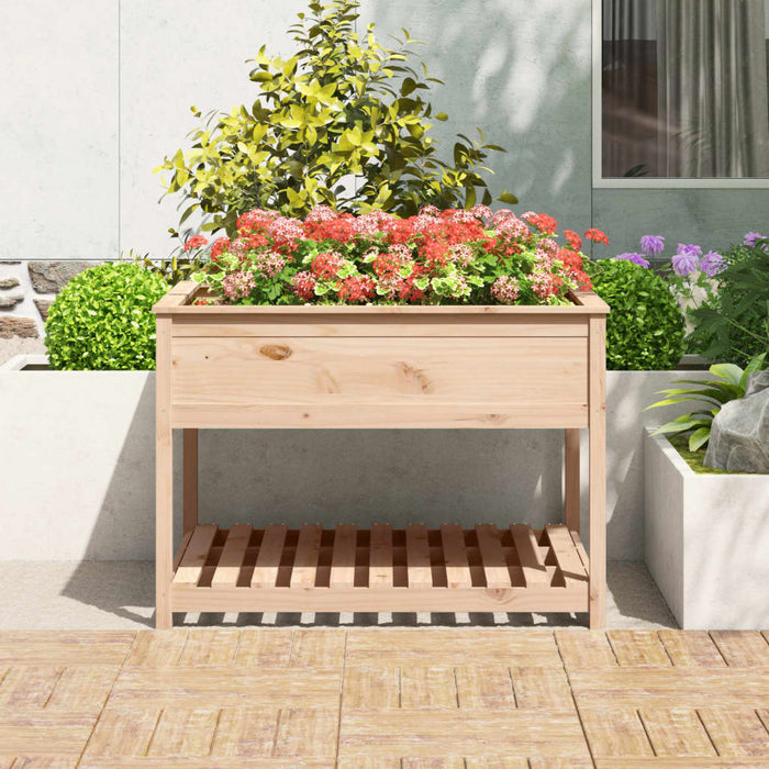 Jardinieră cu raft, 111,5x111,5x81 cm, lemn masiv de pin - WALTI WALTI