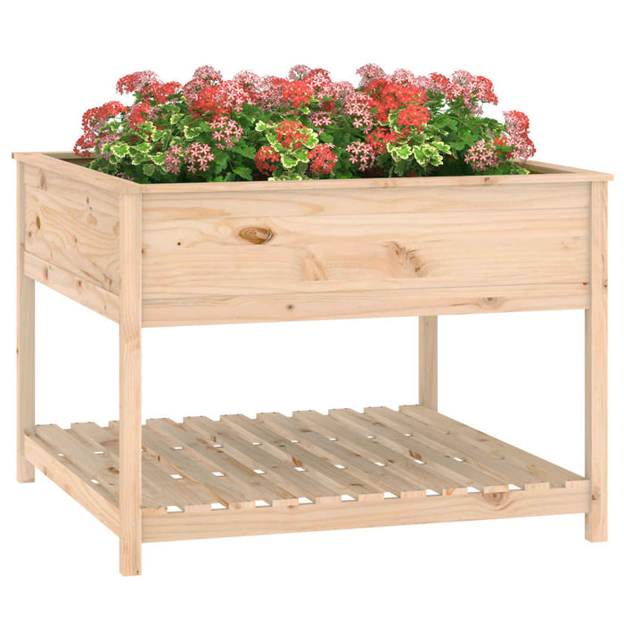 Jardinieră cu raft, 111,5x111,5x81 cm, lemn masiv de pin - WALTI WALTI