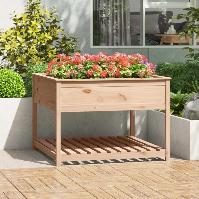 Jardinieră cu raft, 111,5x111,5x81 cm, lemn masiv de pin - WALTI WALTI