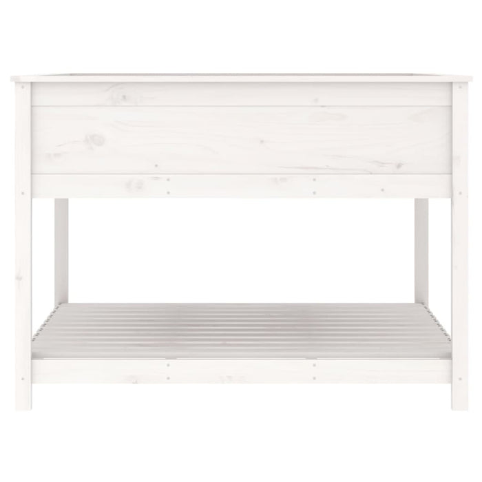Jardinieră cu raft, alb, 111,5x111,5x81 cm, lemn masiv de pin - WALTI WALTI