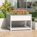 Jardinieră cu raft, alb, 111,5x111,5x81 cm, lemn masiv de pin - WALTI WALTI