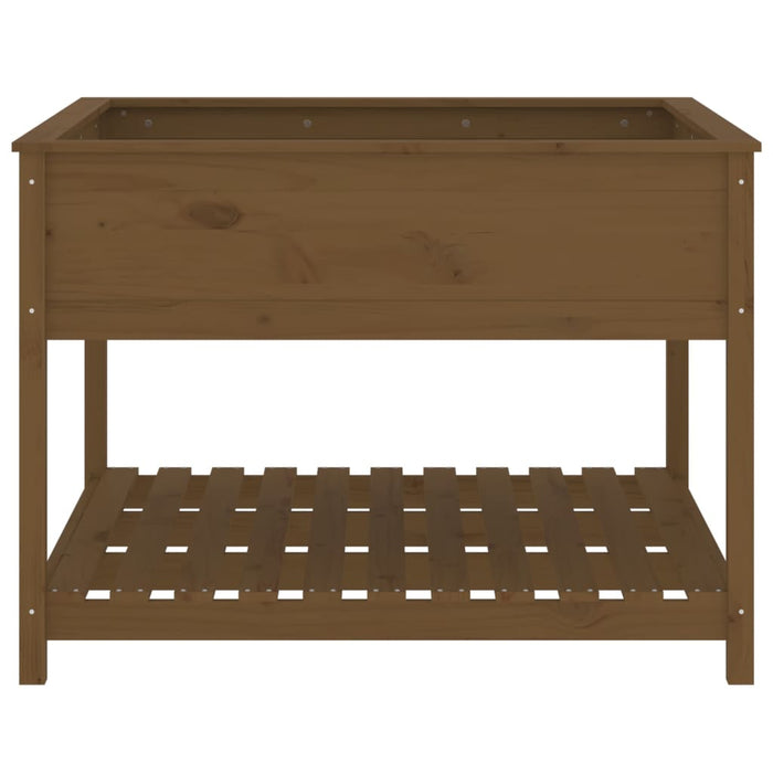 Jardinieră cu raft maro miere 111,5x111,5x81 cm lemn masiv pin - WALTI WALTI