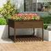 Jardinieră cu raft maro miere 111,5x111,5x81 cm lemn masiv pin - WALTI WALTI