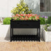 Jardinieră cu raft, negru, 111,5x111,5x81 cm, lemn masiv de pin - WALTI WALTI