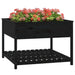 Jardinieră cu raft, negru, 111,5x111,5x81 cm, lemn masiv de pin - WALTI WALTI